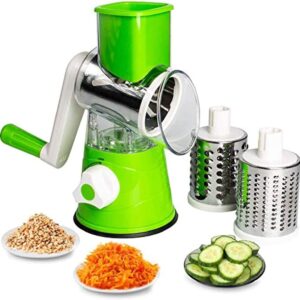 3-in-1 Manual Veggie Cutter – Slice • Grate • Julienne (Stainless Drums)